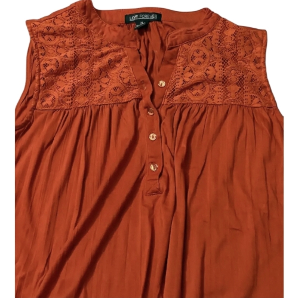 Love Forever Burnt Orange Sleveless Top-XL - Picture 2 of 4